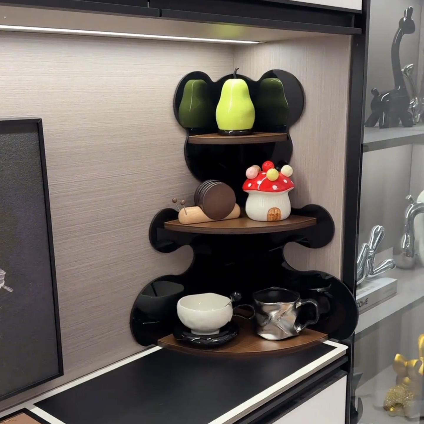 转角置物架入户门玄关杂物架桌面多层展示架化妆品收纳架咖啡杯架