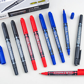 晨光小双头油性笔记号笔MG2130黑色红色学生美术绘画涂鸦用勾线笔