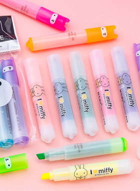 晨光迷你荧光笔M22501学生用小号彩色划重点笔六色醒目笔记标记笔