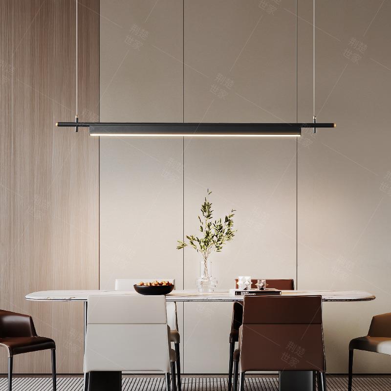 后现代极简餐厅一字长条灯设计师创意简约吊灯岛台办公室茶台北欧