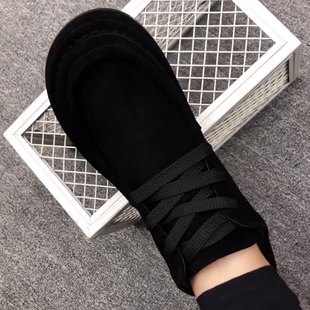 50890欧洲站冬季新款高帮加绒皮鞋男士韩版平底休闲磨砂皮皮鞋