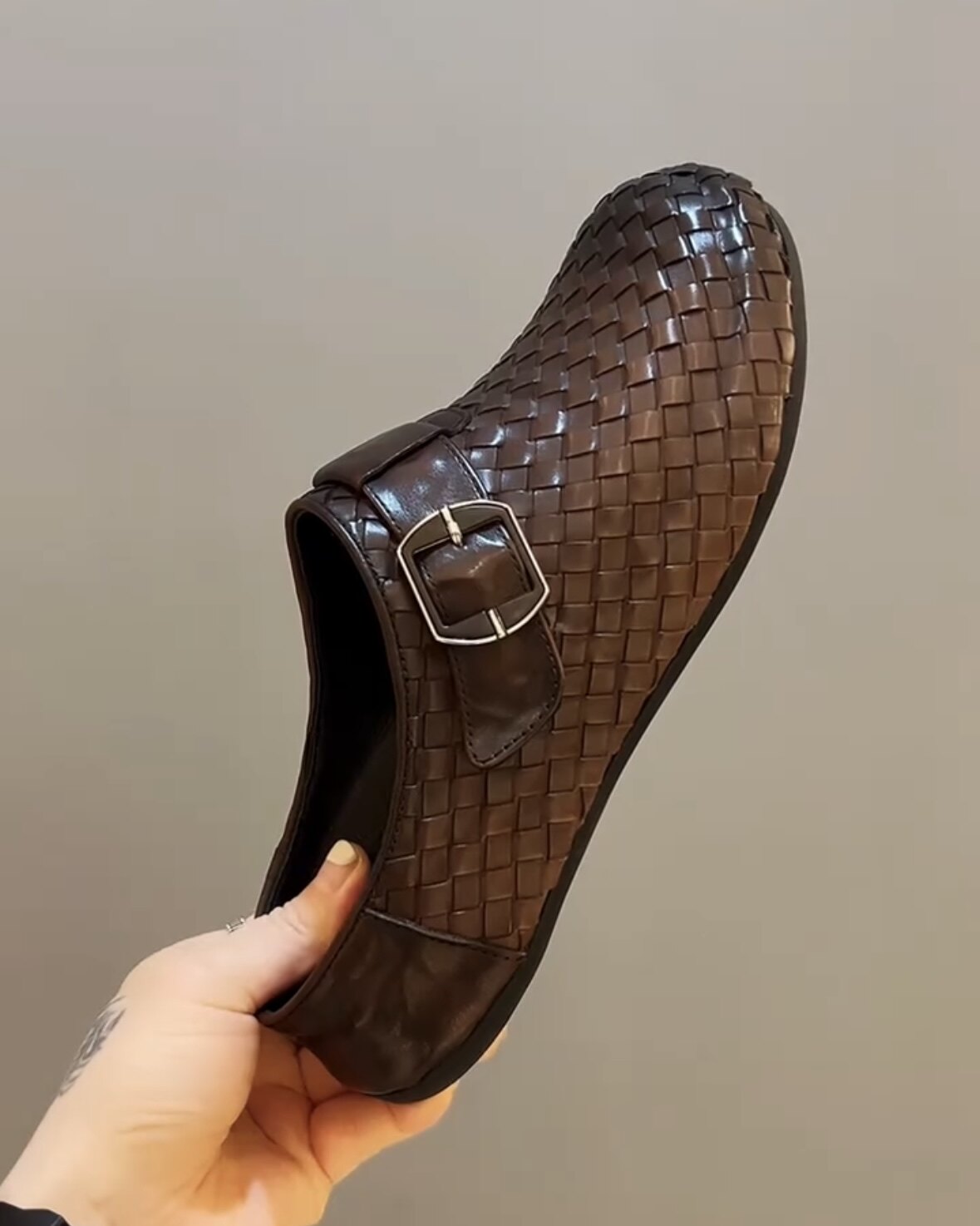 MJL59531新品男士纯皮编织凉鞋休闲舒适包头拖鞋高级感百搭个性帅