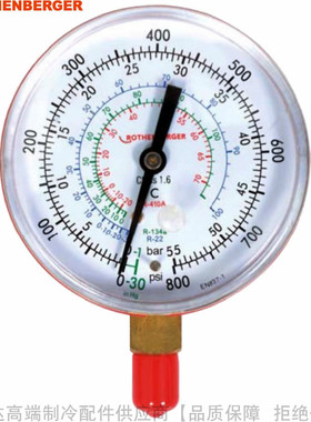 ROTHENBERGER/罗森博格直立式制冷剂高低压压力表直径63/80mm