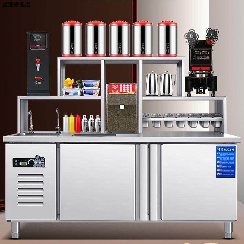 水吧商业奶茶店设备饮料全套不锈钢操作台奶茶工作台水吧制冷吧台,厨房电器,商用制冷工作台/水吧台,淘宝优惠券,粉丝福利购,淘宝优惠卷