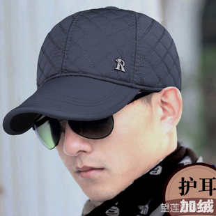 帽子男士 防寒棉帽冬 秋冬天加绒护耳保暖鸭舌帽爸爸休闲棒球帽新款