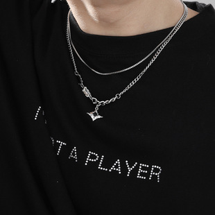 芒星双层项链男款 潮牌百搭潮流小众设计感配饰高级感男生女锁骨链