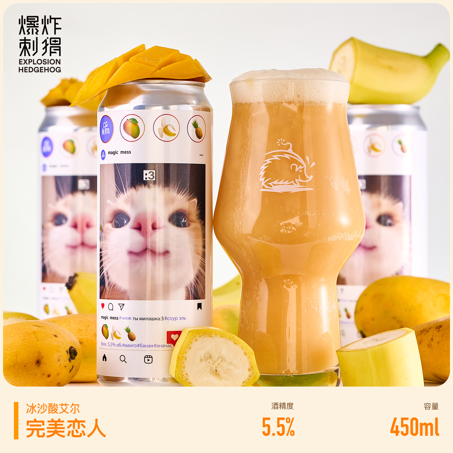 俄罗斯进口ins猫厂魔法风暴Magic Mess芒果果泥酸艾尔精酿啤酒