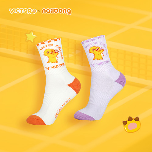 victor胜利威克多2025中国羽毛球公开赛奶龙联名羽毛球运动袜2510