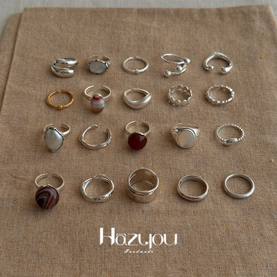 HazyouS925纯银小众戒指