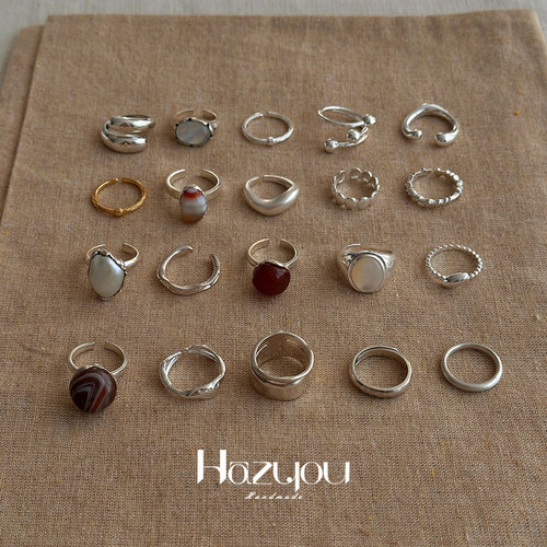 HazyouS925纯银小众戒指