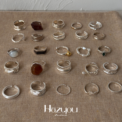 hazyou纯银戒指极简小众设计
