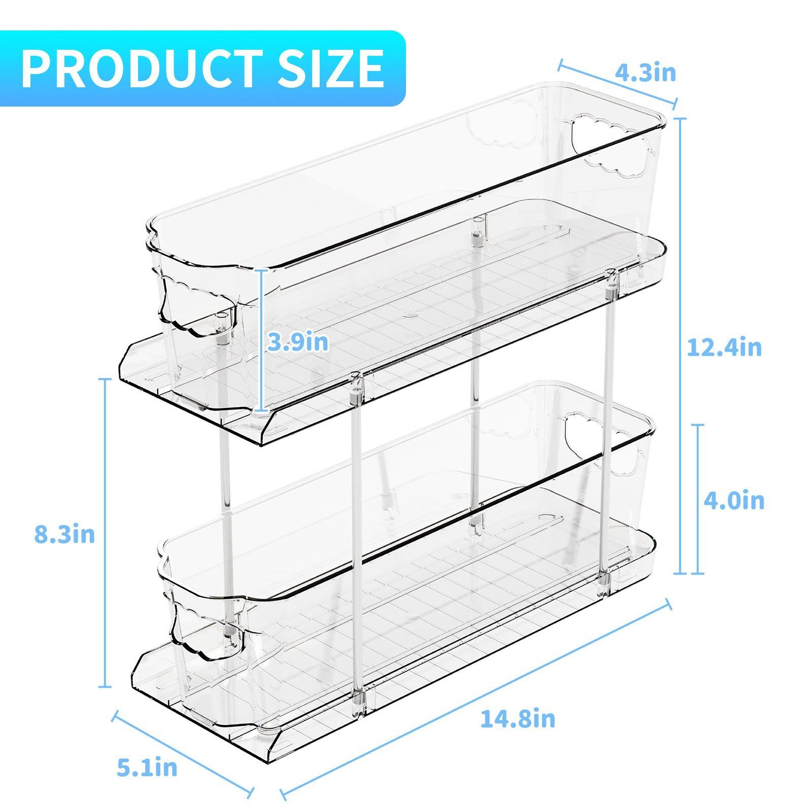 双层可抽拉橱柜置物架窄缝卫浴护肤品款卧室爆收纳架桌面收纳跨境,收纳整理,化妆品收纳架,淘宝优惠券,粉丝福利购,淘宝优惠卷