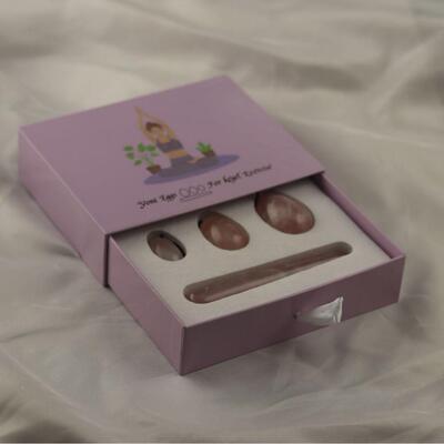 粉晶半宝石玉石鸡蛋 阴户BP320514工蛋 晶玉按石摩棒4件套套水装