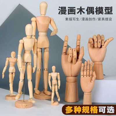 美术画画用木头人偶12寸灵活可动木人关节手仿人体素描木偶人模型