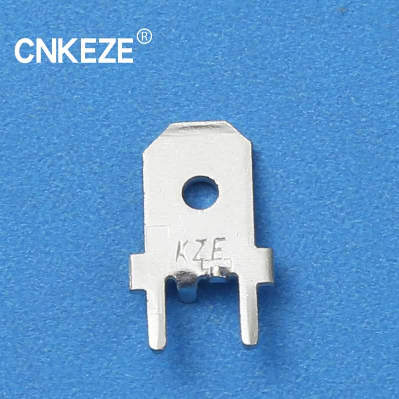 6.3直插PCB线路板长身插片PCB防倒定位插片冷压电源连接焊片 插片