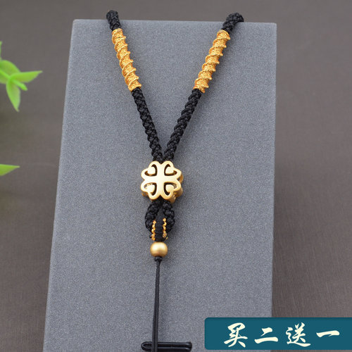 手工编织古法吊坠挂绳黄金挂件绳子和田玉貔貅玉牌项链挂坠绳男女