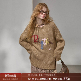 毛线衣 字母套头宽松上衣毛衣女2025新款 DIDDI MODA云朵感手袖