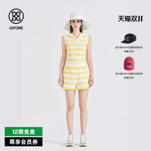 G/FORE吉福官方早秋新品女士高尔夫服装STRIPED SHORT条纹短裤