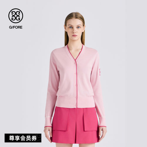 G/FORE吉福官方春夏新品女士高尔夫服装VNECK CARDIGAN毛衣开衫