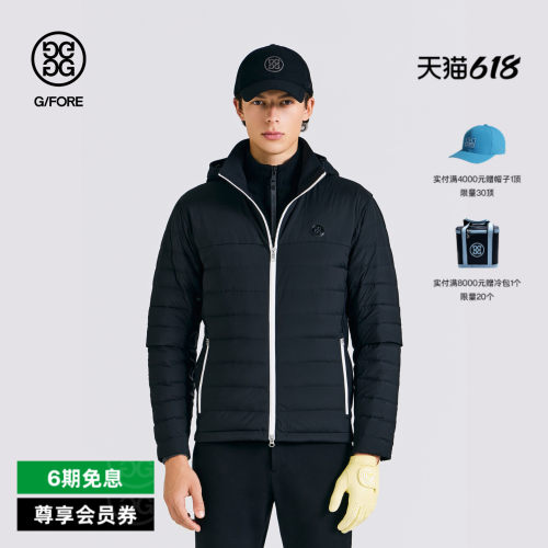 GFORE吉福官方男士高尔夫服装DOWN JACKET连帽羽绒服