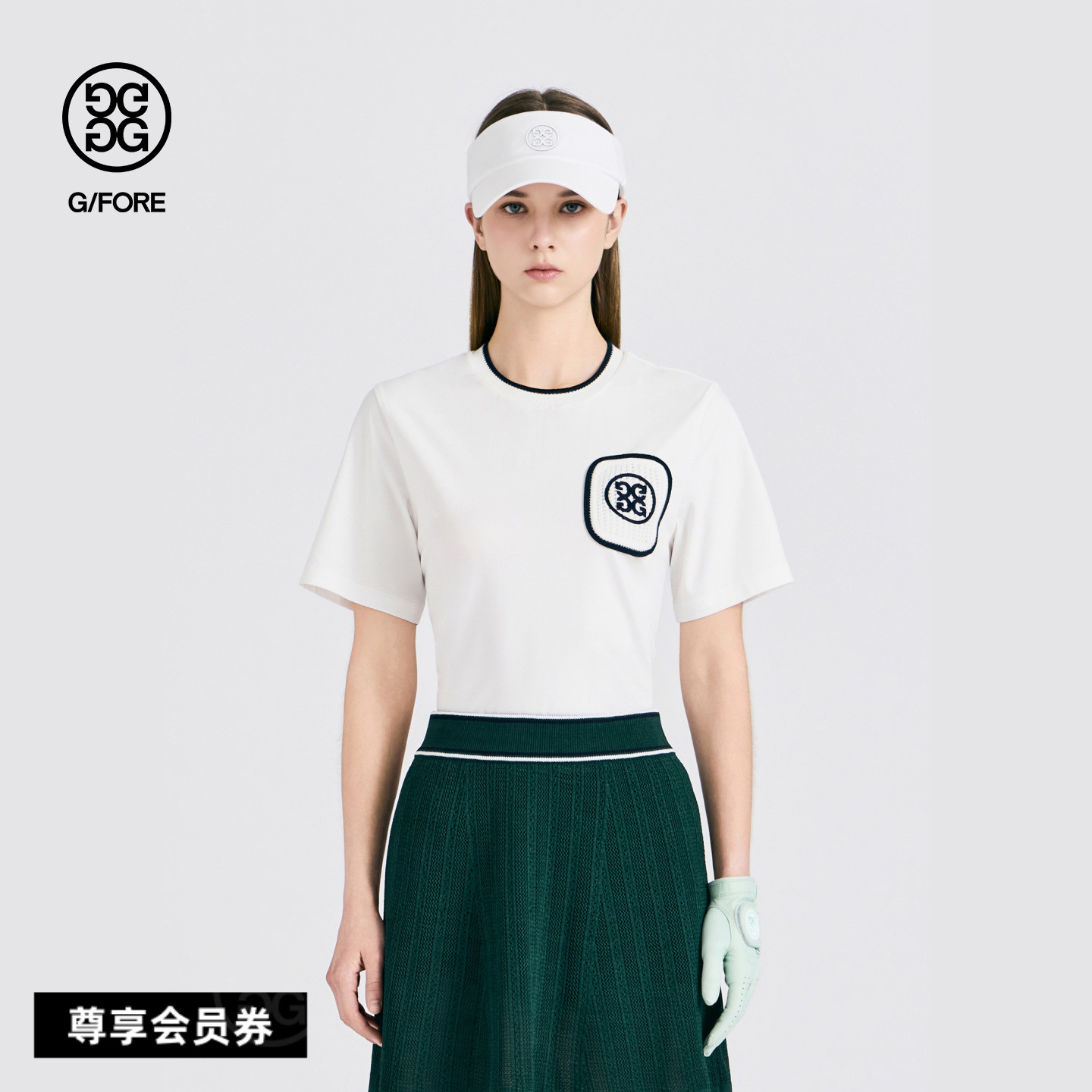 G/FORE吉福官方早秋新品女士高尔夫服装GRAPHIC T-SHIRT圆领T恤
