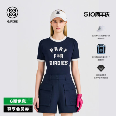 G/FORE吉福官方春夏新品女士高尔夫服装CREWNECK T-SHIRT针织衫
