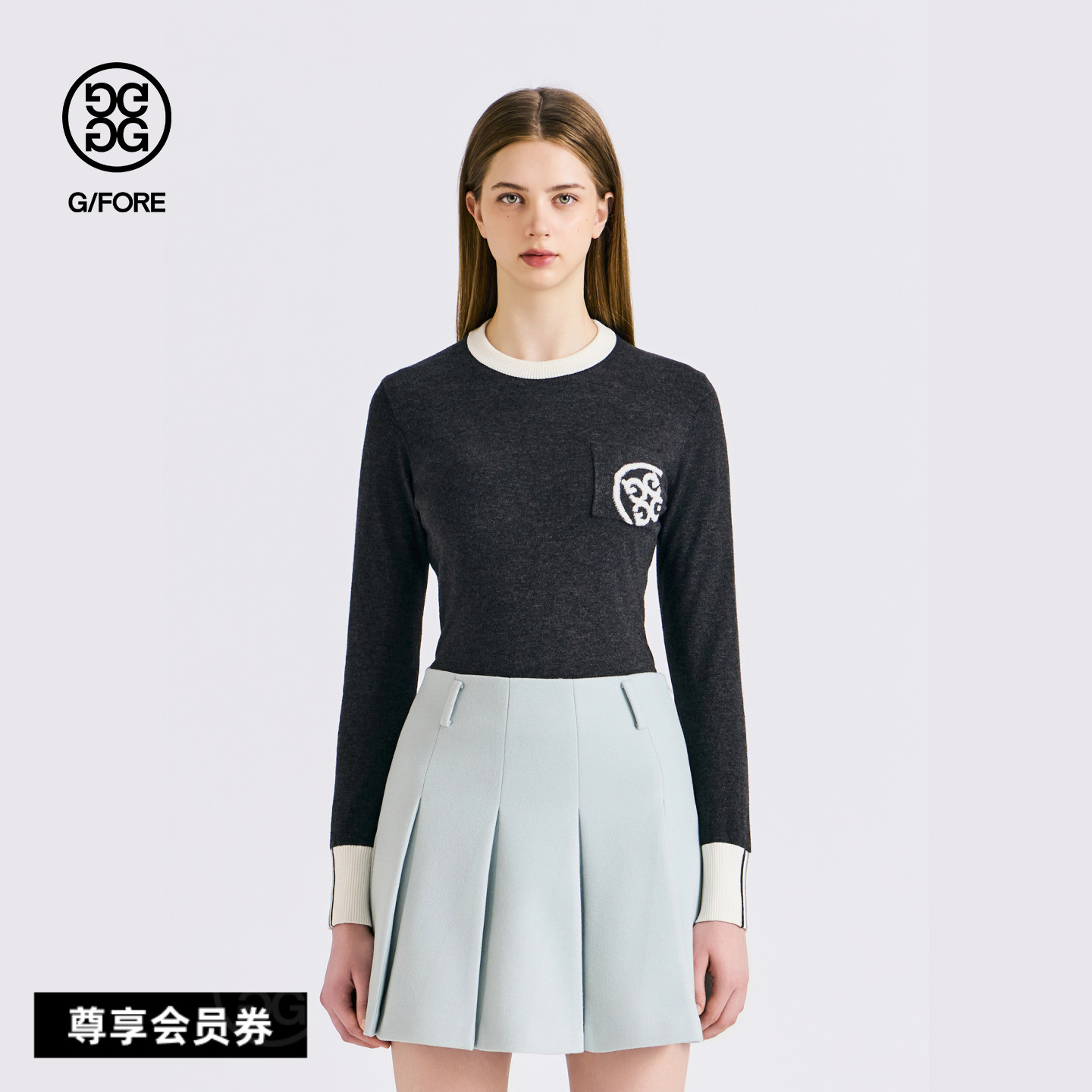 G/FORE吉福官方秋冬新品女士高尔夫服装CREWNECK SWEATER套头衫
