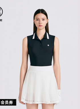 G/FORE吉福官方春夏新品女士高尔夫服装SLEEVELESS针织POLO衫