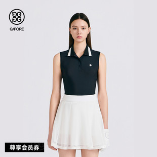G/FORE吉福官方春夏新品女士高尔夫服装SLEEVELESS针织POLO衫