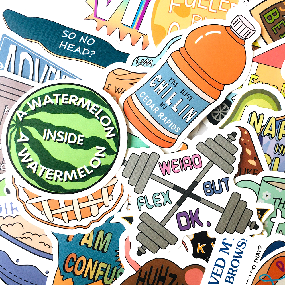 50张藤蔓帖纸卡通防水装饰贴画笔记本手账本电脑滑板ipad手机壳保温杯