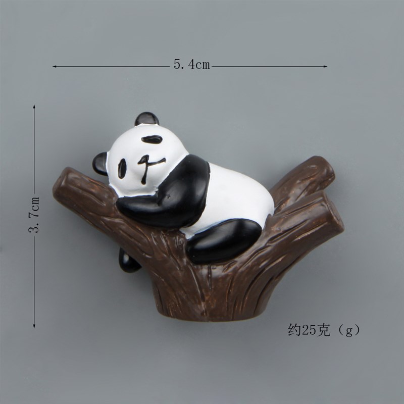 3款憨實(shí)熊貓趴樹根韓版創(chuàng)意z立體磁扣冰箱貼吸磁貼手機(jī)殼素材