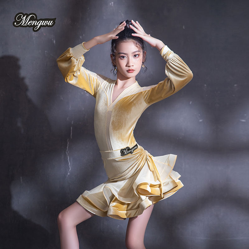 萌舞女童拉丁舞服儿童女练功服秋冬新款舞蹈服演出服专业练功