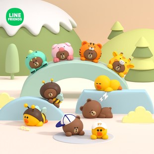 linefriends 可爱车载摆件车内装 饰用品大全网红汽车中控台小摆件