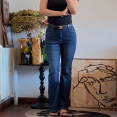 弹力高腰胖MM喇叭裤 女2026春秋装 子200斤 微喇牛仔裤 高个子大码