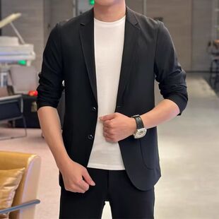 2025春款男士小西装韩版修身大码西服中年休闲英伦单西外套