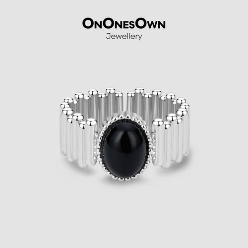 ONONESOWN天然黑玛瑙戒指