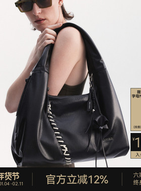 NINA ENYA/妮娜恩雅花绳软hobo包包腋下真皮女2025新款原创托特包