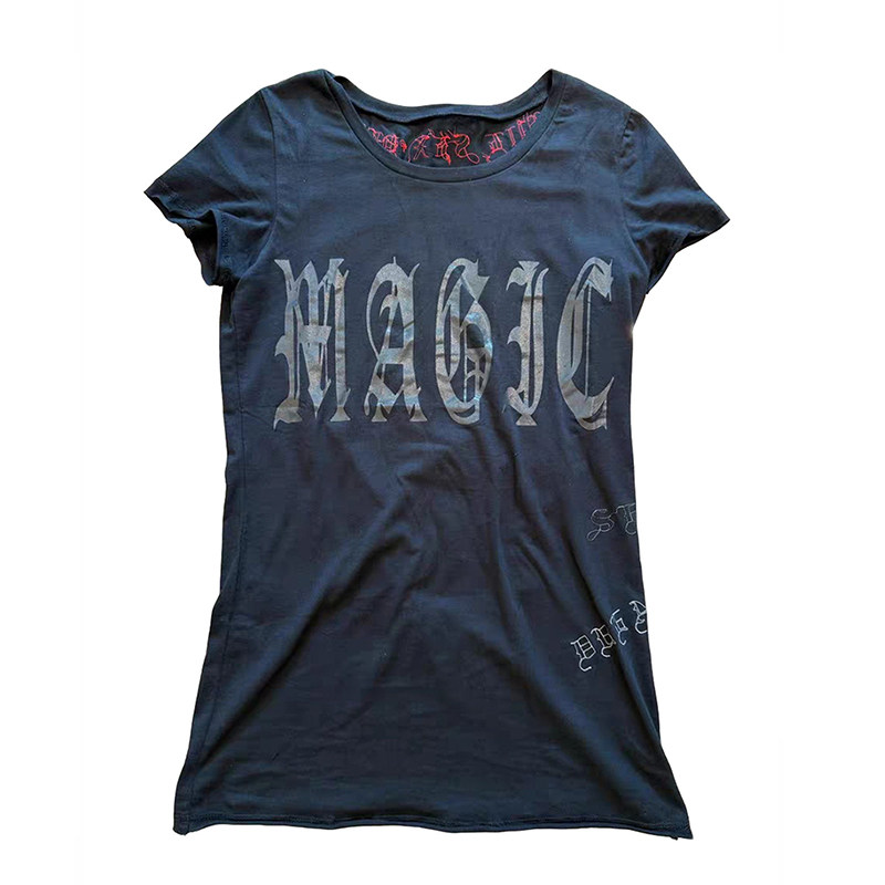 LGB 先锋视觉系 复古字体MAGIC 中古风 背刺绣文字 短袖T恤情侣款