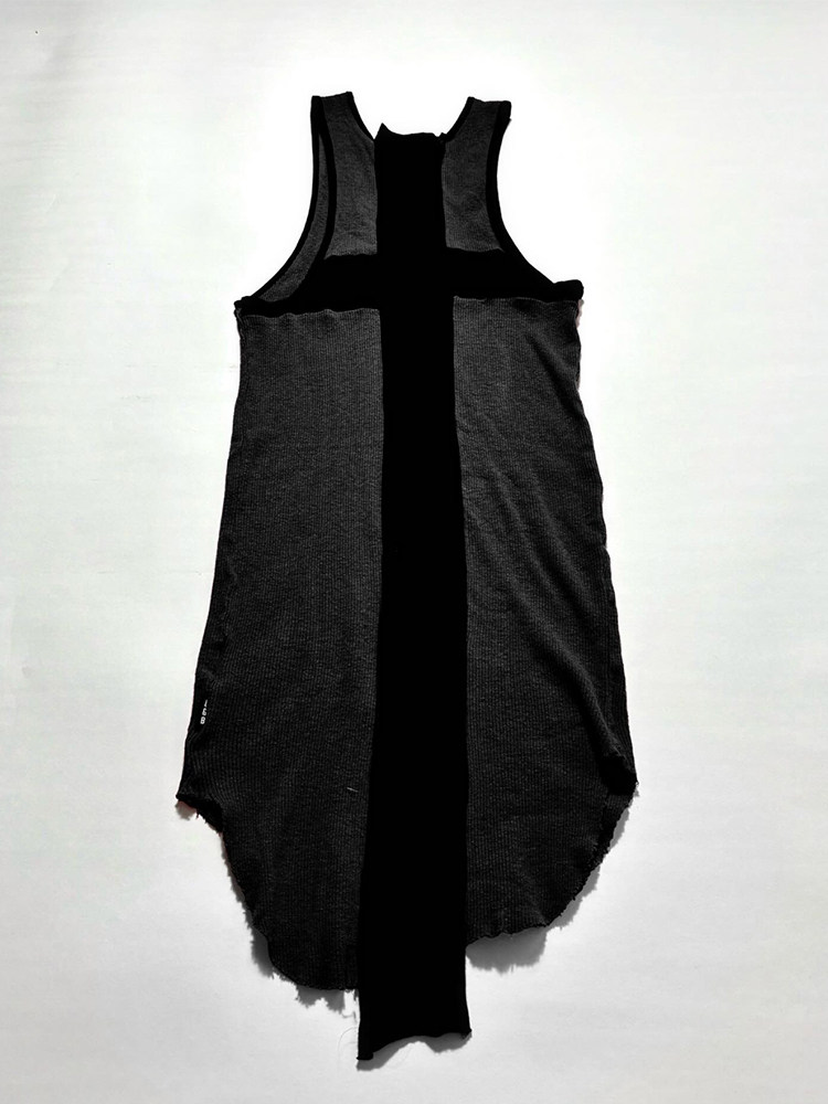 thumbnail for LGB Visual Vest Medieval Back Cross Stitching Slim Sleeveless Top Unisex Style