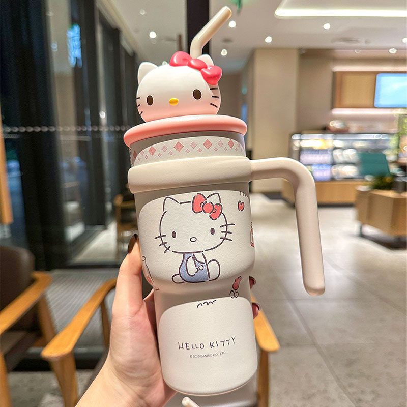 hellokitty保温杯冰霸杯大容量2025新款女生高颜值吸管杯子三丽鸥