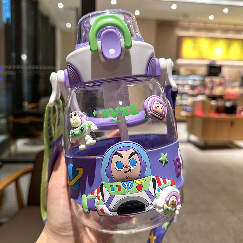 巴斯光年水杯大容量儿童tritan材质大肚杯塑料杯吸管杯迪士尼杯子