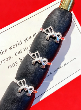 香港正生纯银999足银马年新款蝴蝶结丝带小马活口素银戒指2026年