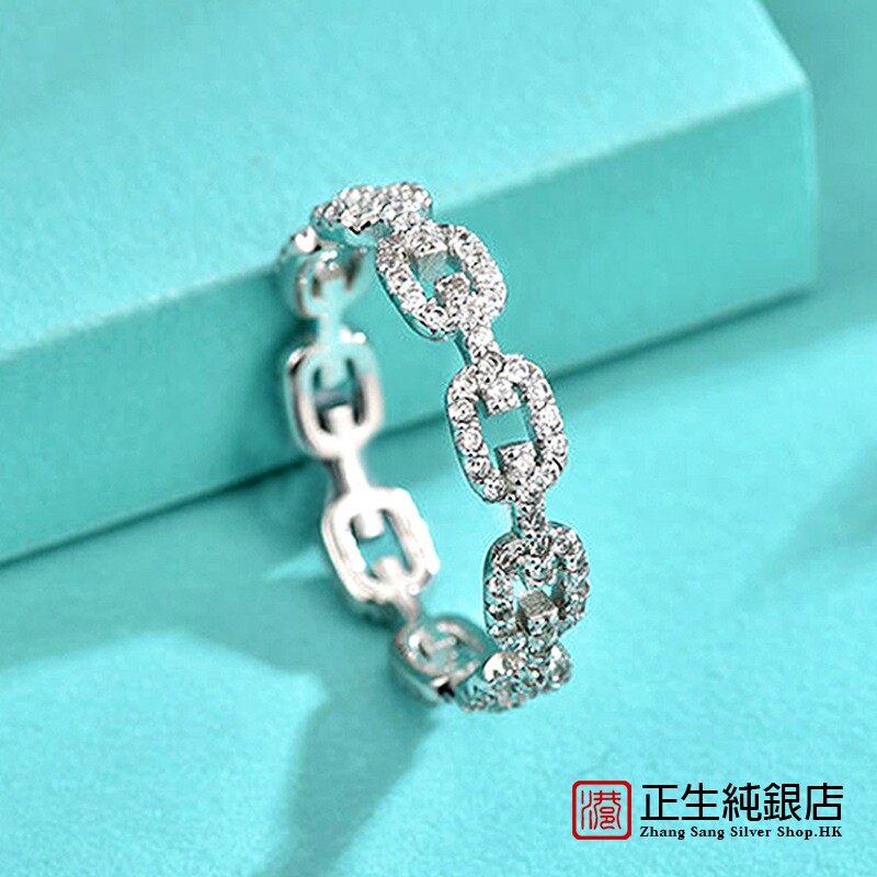 香港正生纯银925链条满钻