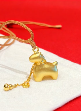 香港正生纯银999足银生肖马吊坠项链十二生肖本命年马上有钱礼物