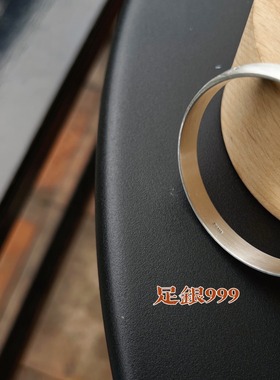 香港正生纯银银杏叶银手镯女纯银999足银镯子叶子做旧磨砂民族风