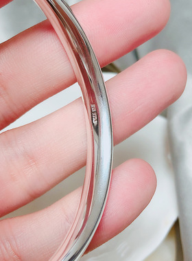 香港正生纯银时尚新款9999万足银手镯福  女款 圆棍百福枝叶花纹