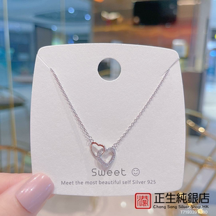 女ins辣妹高级感锁骨链配饰 正生纯银S925轻奢爱心项链2022年新款