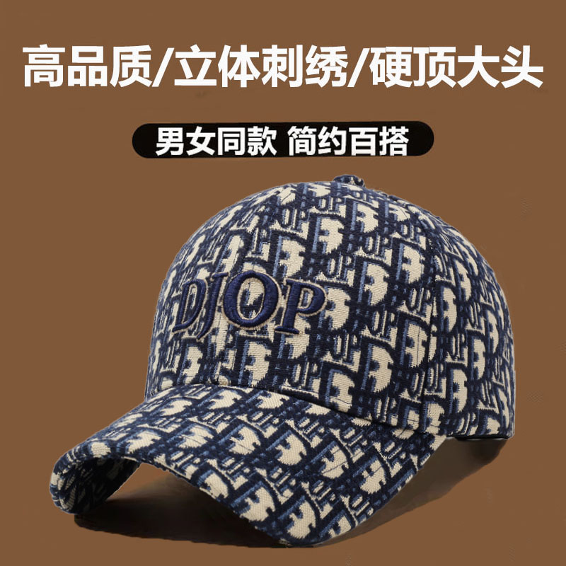 新款满印字母帽子男女春秋鸭舌帽显脸小硬顶棒球帽户外休闲遮阳帽