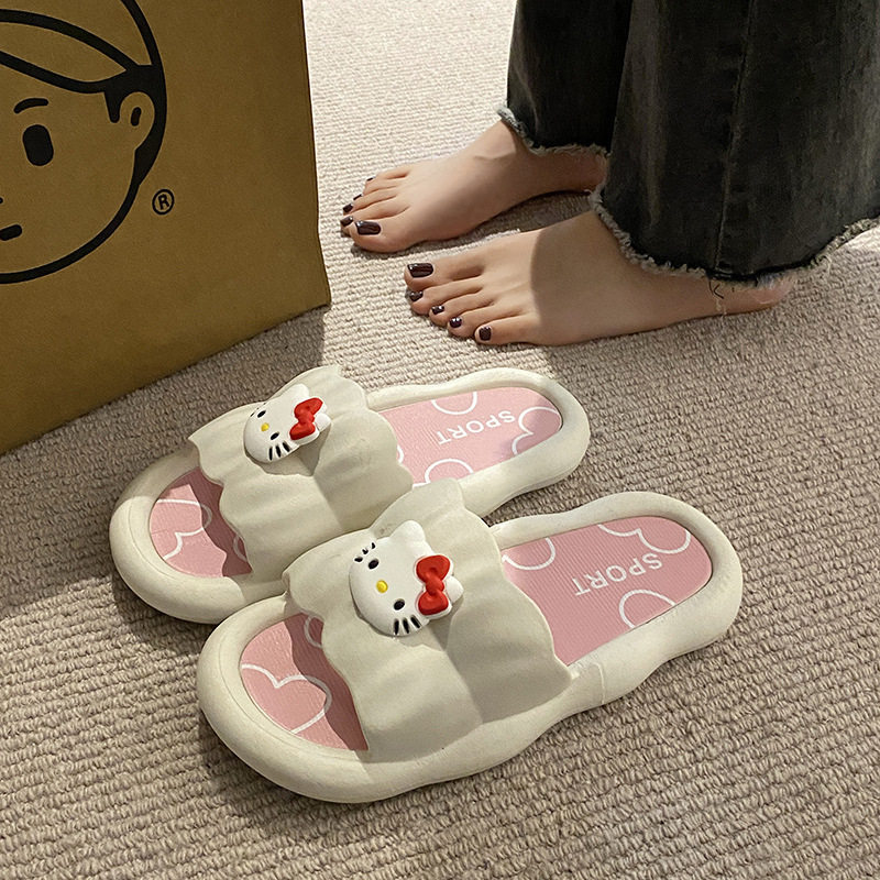 hellokitty拖鞋家居室内防滑防臭轻便女式塑料拖鞋法式平底高级感