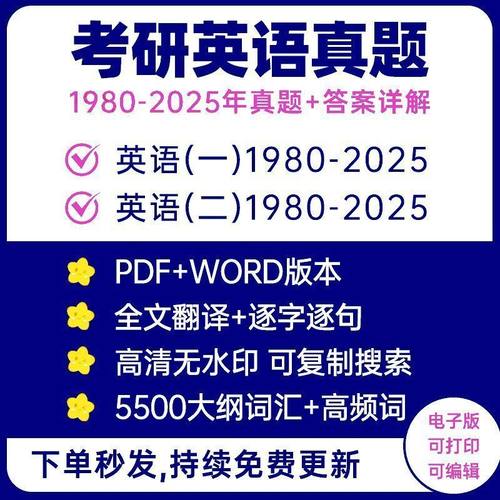备考2026年考研英语一二历年真题试卷pdf阅读翻译解析电子版